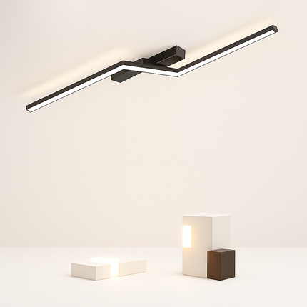 Plafonnier LED moderne noir doré pour salon et salle à manger — LZ4X9J
