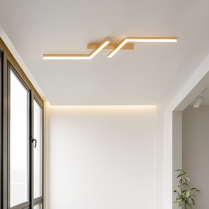 Plafonnier LED moderne noir doré pour salon et salle à manger — LZ4X9J