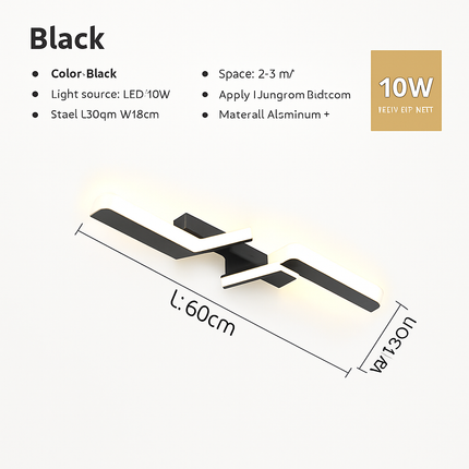 Plafonnier LED moderne noir doré pour salon et salle à manger — LZ4X9J