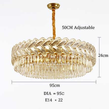 Lustre suspension LED en cristal pour salon et salle à manger — LZ4XJ9