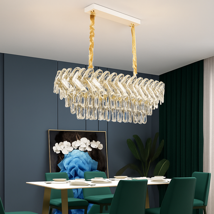 Lustre suspension LED en cristal pour salon et salle à manger — LZ4XJ9