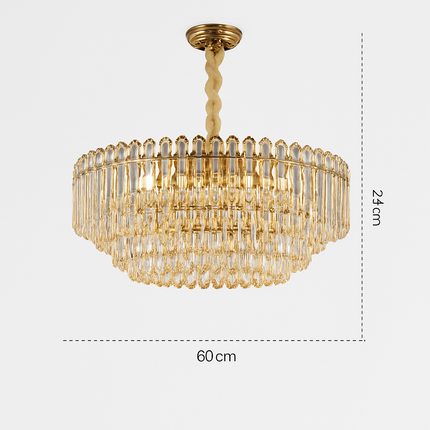 Lustre suspension LED en cristal pour salon et salle à manger — LZ4XJ9