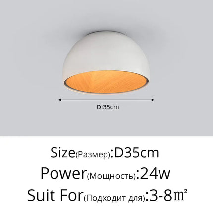 Lustre LED bois moderne grain naturel pour balcon et couloir — LZ4X9P2