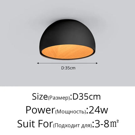 Lustre LED bois moderne grain naturel pour balcon et couloir — LZ4X9P2