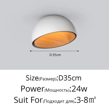 Lustre LED bois moderne grain naturel pour balcon et couloir — LZ4X9P2