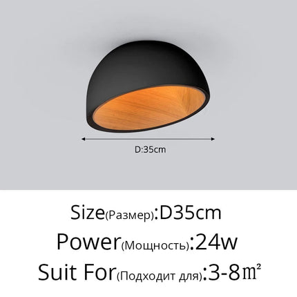 Lustre LED bois moderne grain naturel pour balcon et couloir — LZ4X9P2
