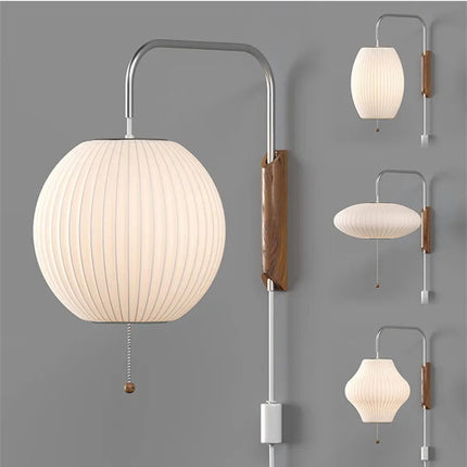 Applique murale Japandi tissée main en soie pour salon et chambre — LZ4D9XQ