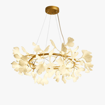 Suspension LED ronde feuille de gingko style nordique pour intérieur — LZ4X9T2