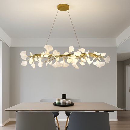 Suspension LED ronde feuille de gingko style nordique pour intérieur — LZ4X9T2