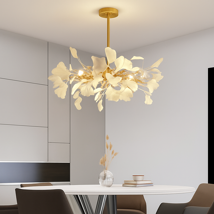 Suspension LED ronde feuille de gingko style nordique pour intérieur — LZ4X9T2
