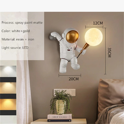 Applique murale LED nordique forme astronaute lune pour chambre et cuisine — LZ4X9P2