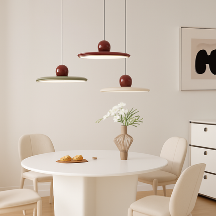 Suspension LED nordique forme soucoupe crème pour intérieur — LZ4N7Q2