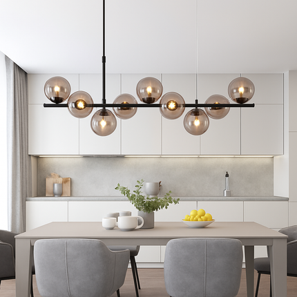 Suspension LED moderne 11 têtes boule de verre pour salon et cuisine — LZ4X9P