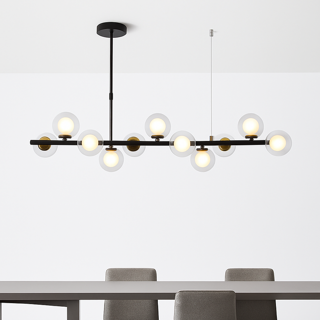 Suspension LED moderne 11 têtes boule de verre pour salon et cuisine — LZ4X9P