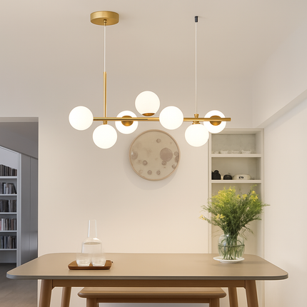 Suspension LED moderne 11 têtes boule de verre pour salon et cuisine — LZ4X9P
