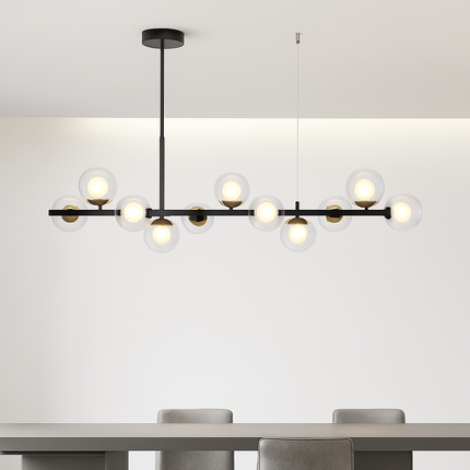 Suspension LED moderne 11 têtes boule de verre pour salon et cuisine — LZ4X9P