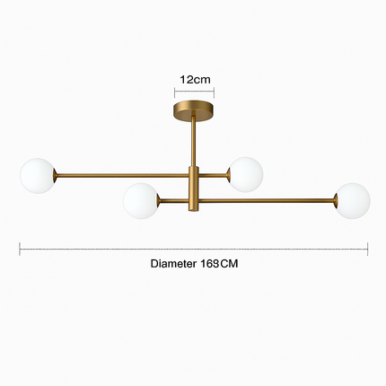 Suspension lustre en verre et laiton style nordique pour salon et café — LZ4X9T