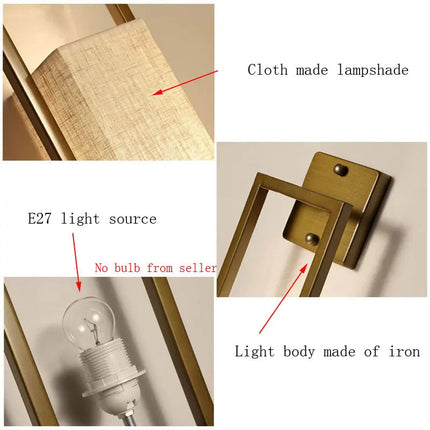 style chinois applique lampe de chevet salon chambre couloir hôtel mur escalier lampe e27 tissu luminaire applique