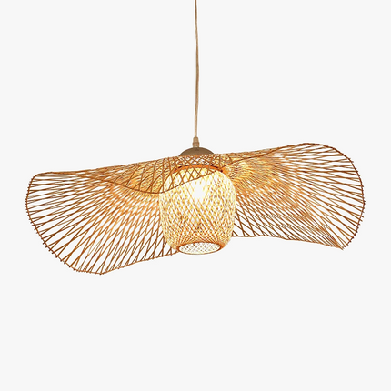 Suspension LED E27 style chinois en bambou pour salle à manger Tatami — LZ4X9P2