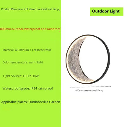Applique murale LED forme lune étanche pour jardin extérieur — LZ4X9T2