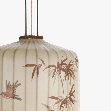 Lanterne suspension en tissu chinois à motif dessiné à la main pour salon et restaurant — LZ4X9P