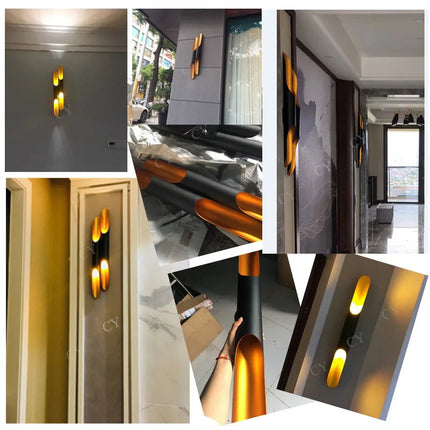 Applique murale Coltrane LED 2 lumières noir et doré en aluminium — LZ4X9B