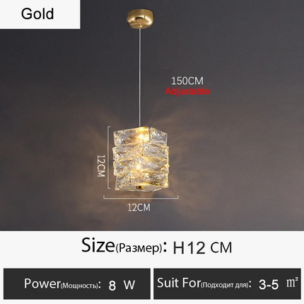 Lustre anneau LED dimmable en cristal pour intérieur moderne — LZ7XQ2