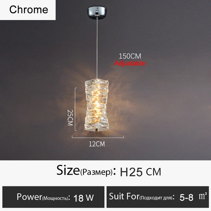 Lustre anneau LED dimmable en cristal pour intérieur moderne — LZ7XQ2