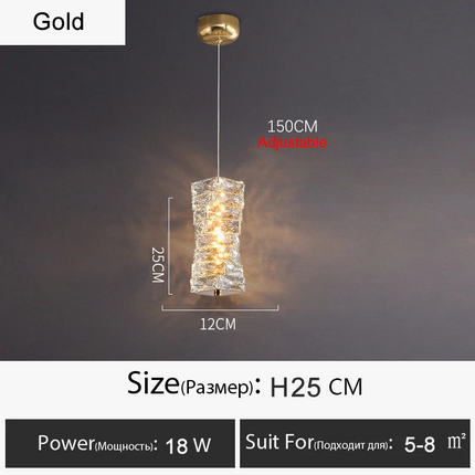 Lustre anneau LED dimmable en cristal pour intérieur moderne — LZ7XQ2