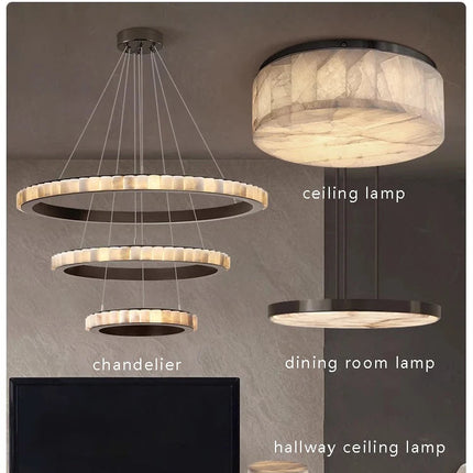 Plafonnier LED compact en marbre espagnol — LZ4J9X2