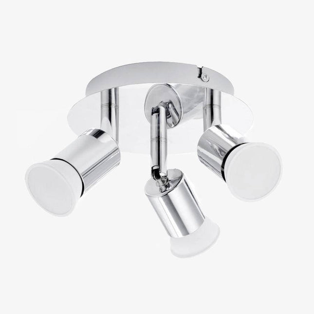 Plafonnier à 3 spots LED chromé moderne