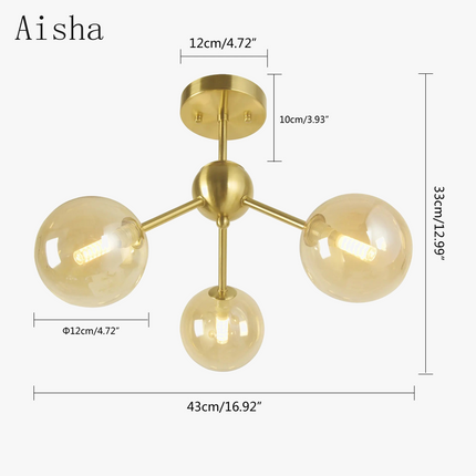Plafonnier américain triple tête pour éclairage moderne — LZ4X9M