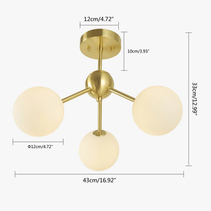 Plafonnier américain triple tête pour éclairage moderne — LZ4X9M