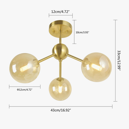 Plafonnier américain triple tête pour éclairage moderne — LZ4X9M