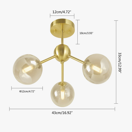 Plafonnier américain triple tête pour éclairage moderne — LZ4X9M
