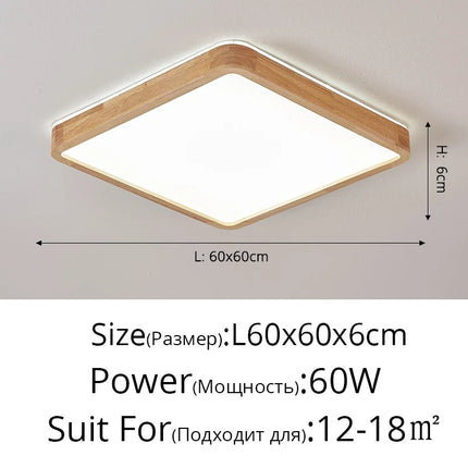 Plafonnier en bois massif avec protection anti-lumière bleue pour les yeux — LZ4P9XQ