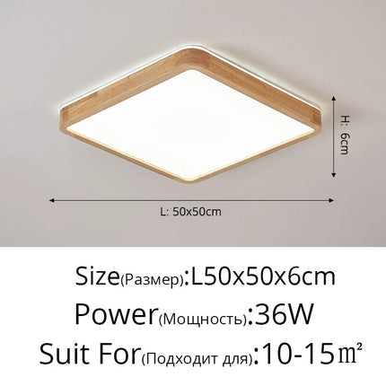 Plafonnier en bois massif avec protection anti-lumière bleue pour les yeux — LZ4P9XQ