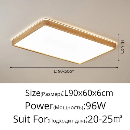 Plafonnier en bois massif avec protection anti-lumière bleue pour les yeux — LZ4P9XQ
