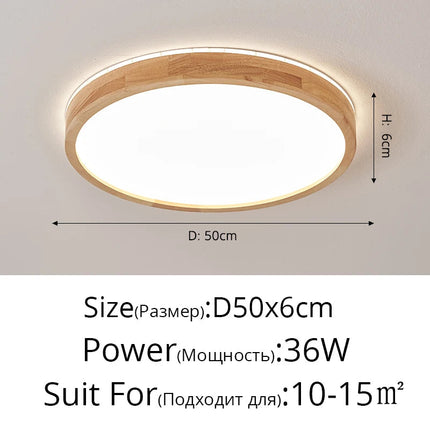 Plafonnier en bois massif avec protection anti-lumière bleue pour les yeux — LZ4P9XQ
