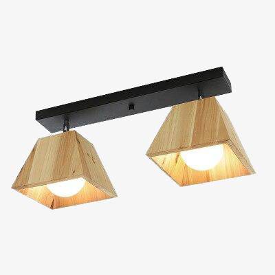 Plafonnier avec lampe en cône bois style japonais — LZ4M9X2