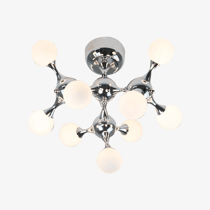 Plafonnier LED chromé design molécule moderne — LZ4X9T