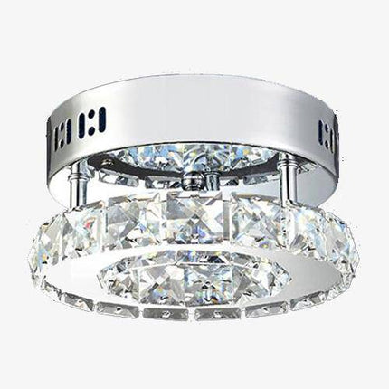 Plafonnier LED rond en cristal finition chromée — LZ4X9P