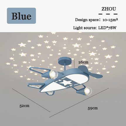 Plafonnier enfant avion avec ciel étoilé créatif — LZ4X9T