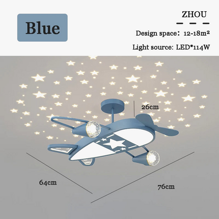 Plafonnier enfant avion avec ciel étoilé créatif — LZ4X9T