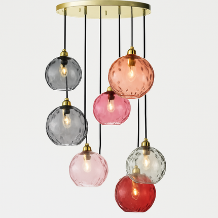 Plafonnier en verre coloré style nordique classique pour intérieur — LZ4P9XQ