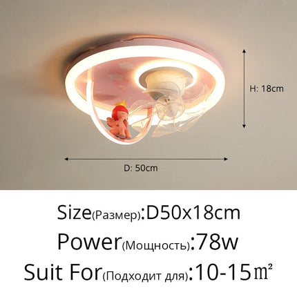 Plafonnier avec ventilateur et éclairage LED pour chambre d’enfant — LZ4X9P