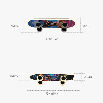 plafonnier créatif en forme de skateboard design moderne pour enfants