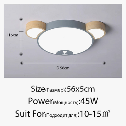 Plafonnier LED moderne en bois forme ours créative — LZ4X9P2