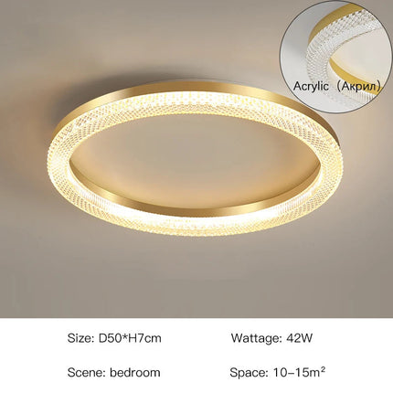 Plafonnier LED moderne avec anneaux circulaire et rectangulaire — LZ4X9M