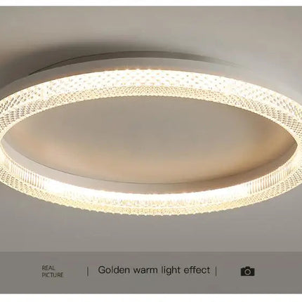 Plafonnier LED moderne avec anneaux circulaire et rectangulaire — LZ4X9M